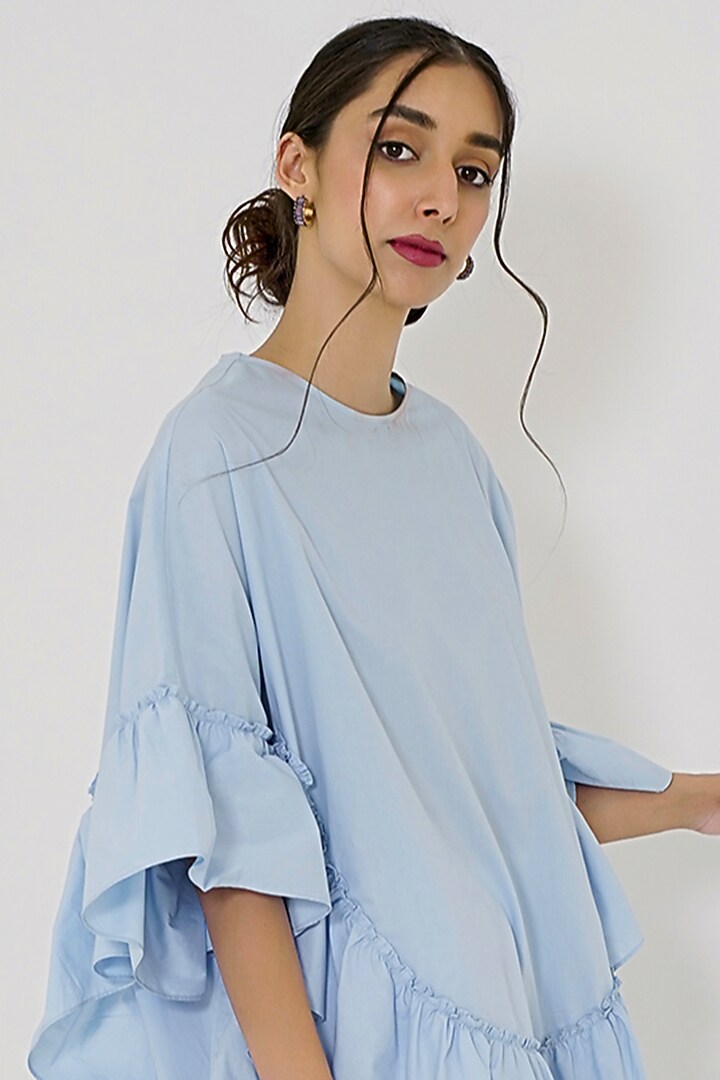 Powder Blue Cotton Summer Dress by More Soul at Pernia's Pop Up Shop