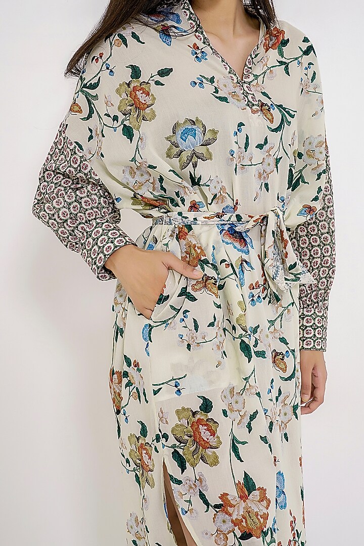 White Printed A-Line Summer Dress by More Soul at Pernia's Pop Up Shop