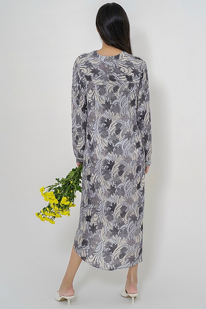 Grey Printed A-line Summer Dress by More Soul at Pernia's Pop Up Shop