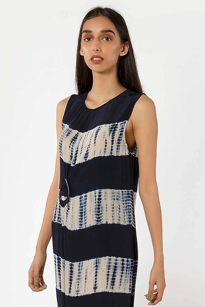 Navy Blue Tie-Dye Summer Dress by More Soul at Pernia's Pop Up Shop
