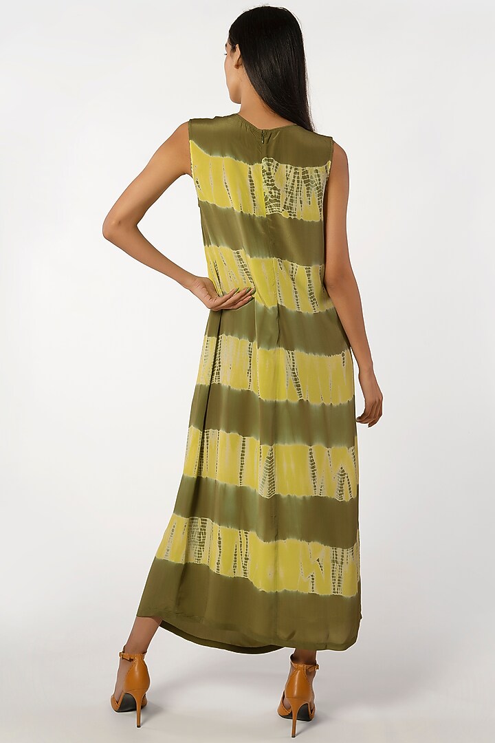Olive Crepe Tie-Dye Summer Dress by More Soul at Pernia's Pop Up Shop