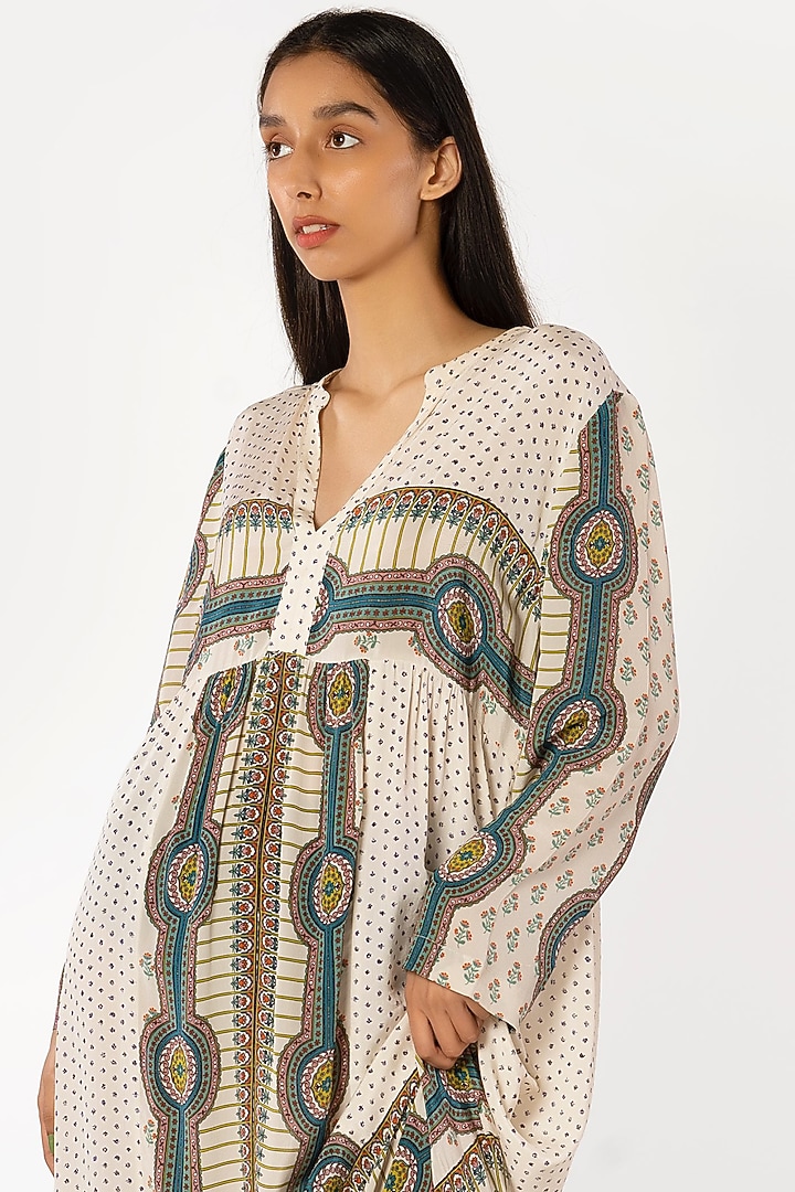 Ivory Printed Maxi Summer Dress by More Soul at Pernia's Pop Up Shop