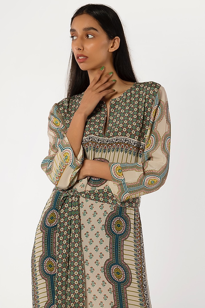 Ivory Viscose Printed Summer Dress by More Soul at Pernia's Pop Up Shop