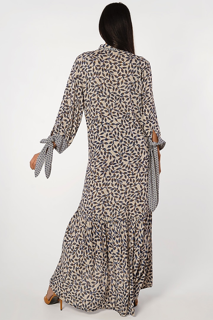 Ivory Leaf Printed Summer Dress by More Soul at Pernia's Pop Up Shop