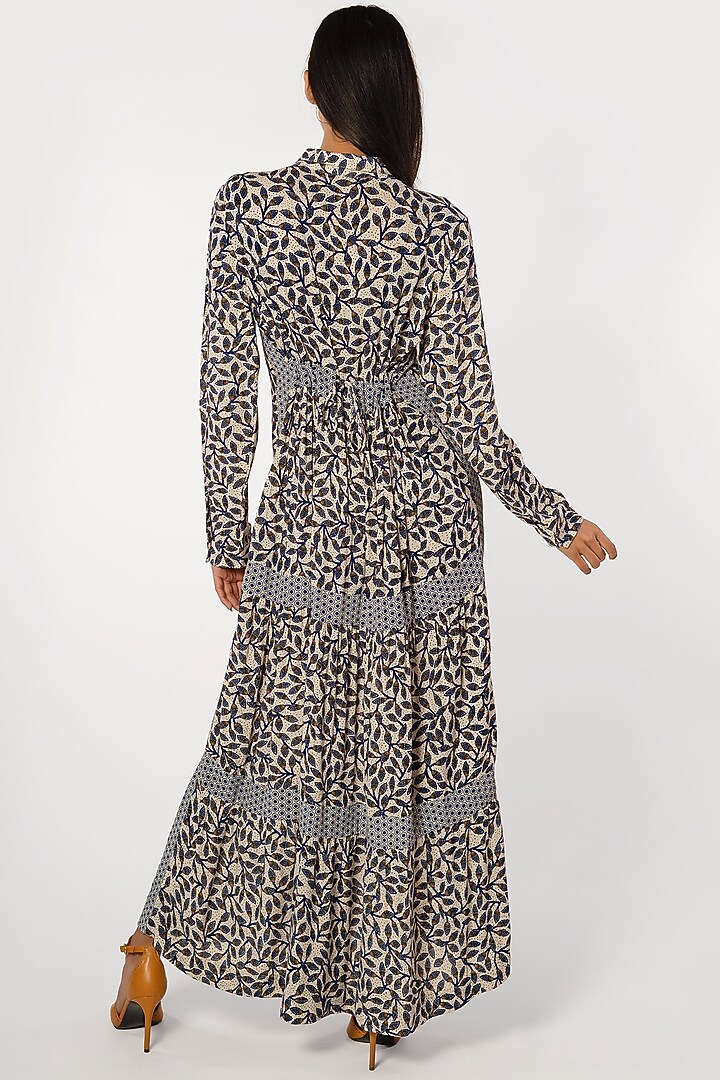 Ivory Leaf Printed Summer Shirt Dress by More Soul at Pernia's Pop Up Shop
