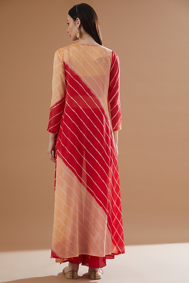 Red Silk & Chinnon Pant Set by House Of Jamoti at Pernia's Pop Up Shop