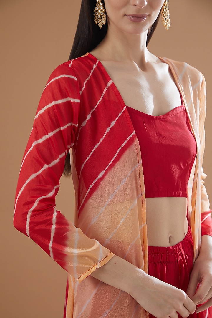 Red Silk & Chinnon Pant Set by House Of Jamoti at Pernia's Pop Up Shop