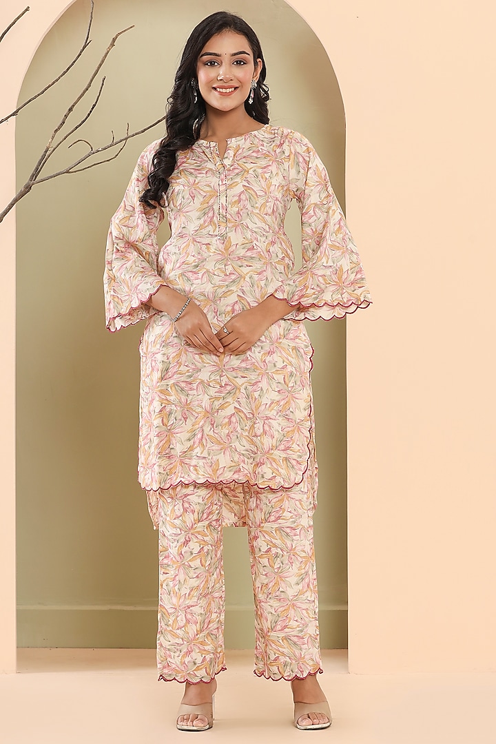 Multi-Colored Rayon Printed Kurta Set by House Of Jamoti at Pernia's Pop Up Shop