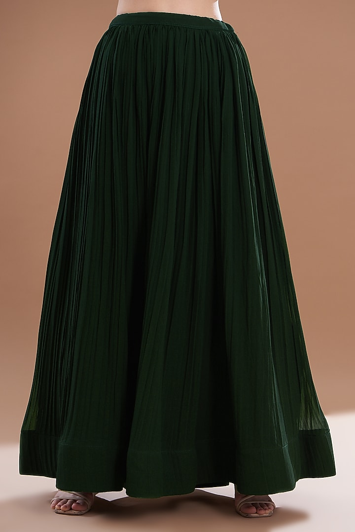 Bottle Green Georgette Lehenga Set by House Of Jamoti at Pernia's Pop Up Shop