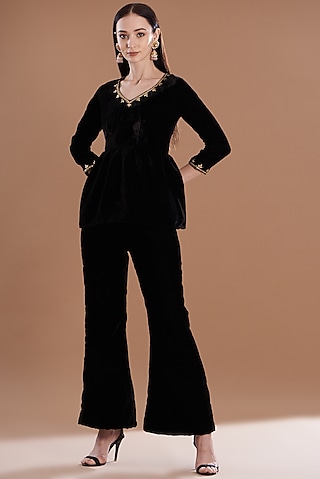 Black Velvet Co-Ord Set by House Of Jamoti
