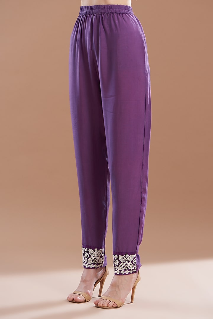 Purple Organza & Muslin Kurta Set by House Of Jamoti at Pernia's Pop Up Shop