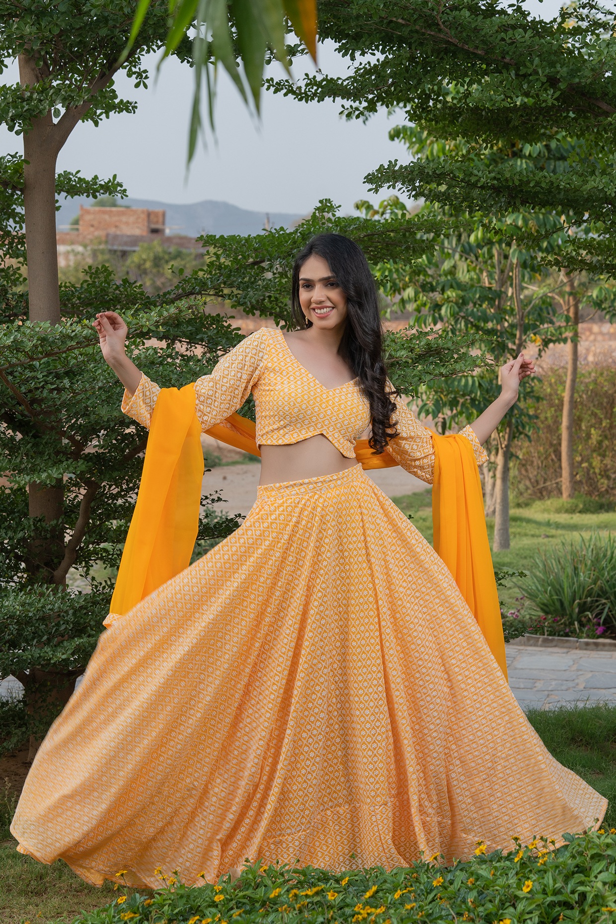 Yellow Chikankari Lehenga – LabelKanupriya | Modern indian dress, Chikankari  lehenga, Lehenga