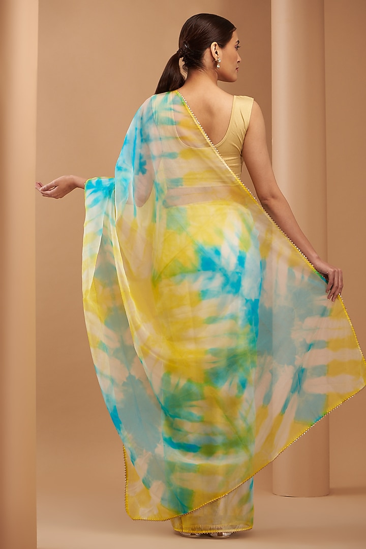 Multi-Colored Organza Party Wear Saree by House Of Jamoti at Pernia's Pop Up Shop