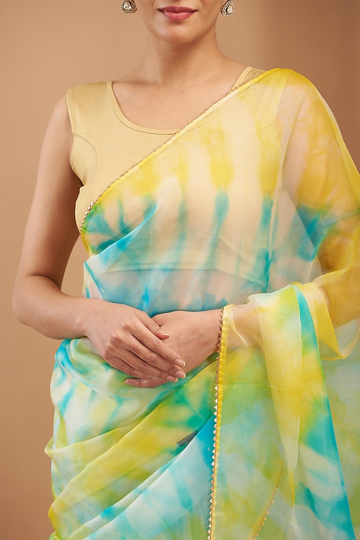 Multi-Colored Organza Party Wear Saree by House Of Jamoti at Pernia's Pop Up Shop
