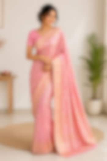Pink Banarasi Zari Woven Festive Saree by House Of Jamoti at Pernia's Pop Up Shop