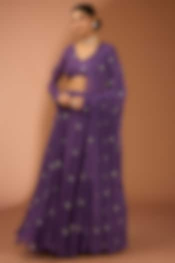 Purple Pure Silk Cutdana Work Lehenga Set by House Of Jamoti at Pernia's Pop Up Shop