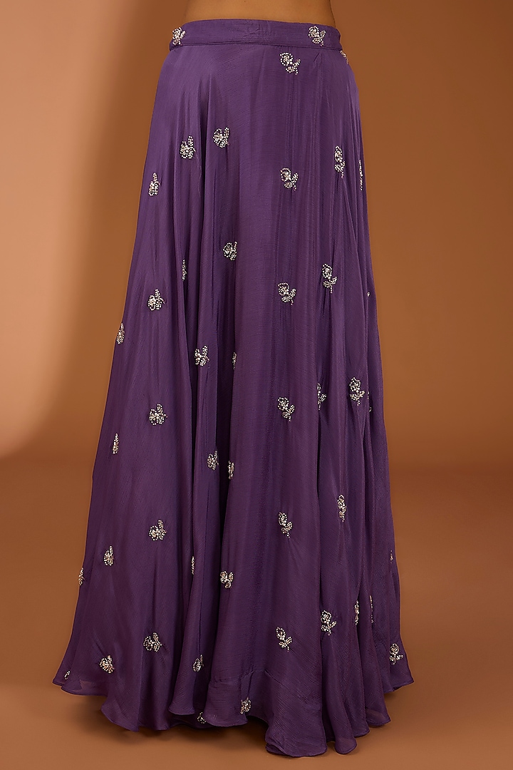 Purple Pure Silk Cutdana Work Lehenga Set by House Of Jamoti at Pernia's Pop Up Shop
