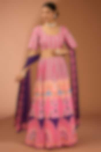 Pink Pure Silk Cutdana Work Lehenga Set by House Of Jamoti at Pernia's Pop Up Shop