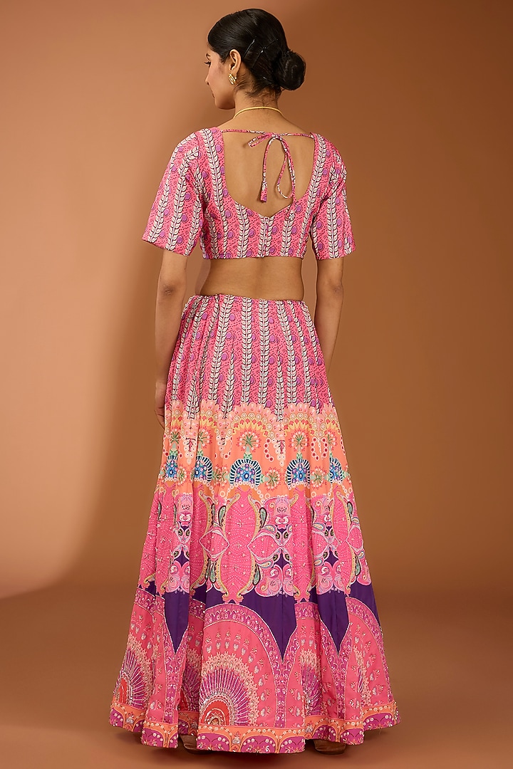 Pink Pure Silk Cutdana Work Lehenga Set by House Of Jamoti at Pernia's Pop Up Shop