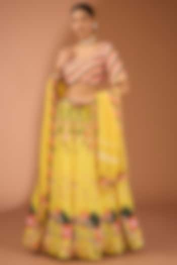 Haldi Yellow Pure Silk Cutdana Work Lehenga Set by House Of Jamoti at Pernia's Pop Up Shop