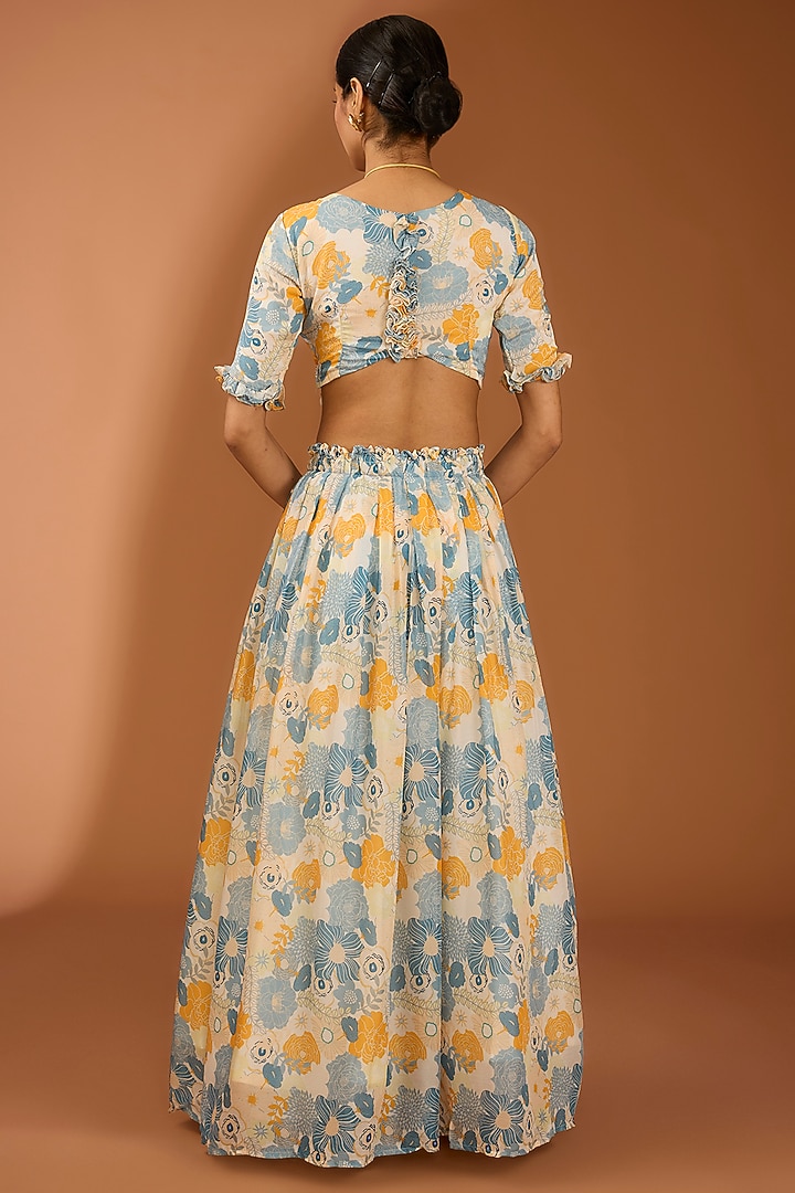 White Chinon & Organza Embellished Lehenga Set by House Of Jamoti at Pernia's Pop Up Shop