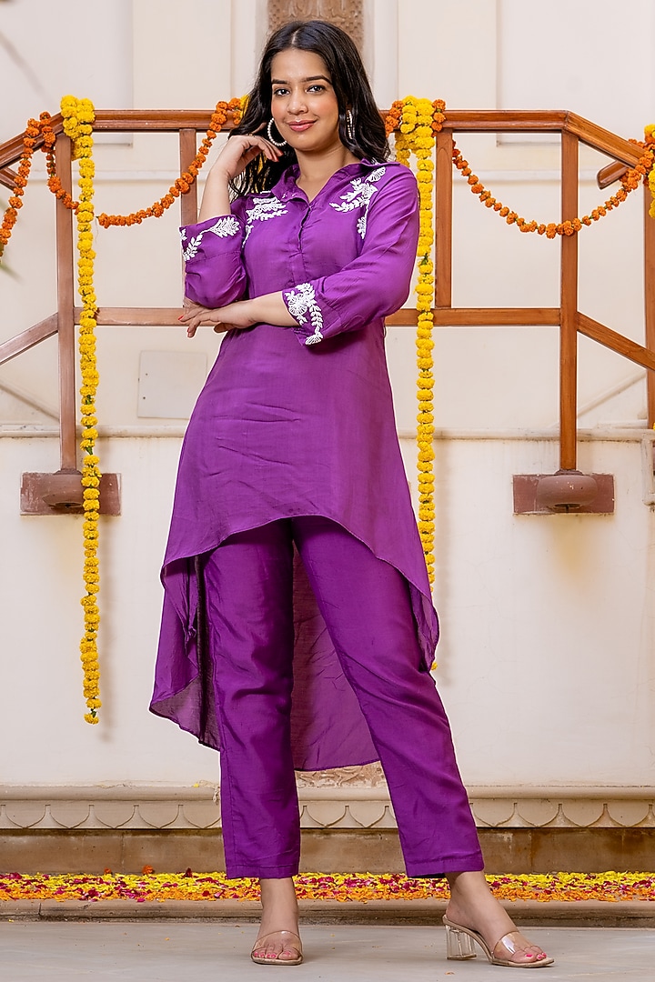 Purple Crepe Co-Ord Set by House Of Jamoti at Pernia's Pop Up Shop