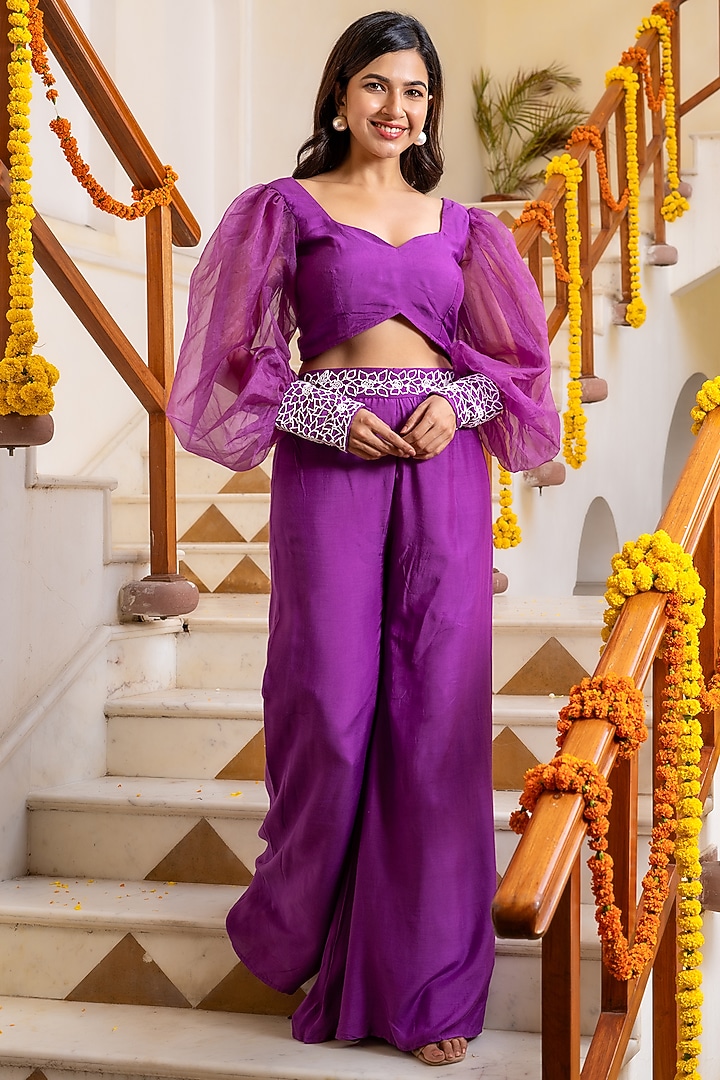 Purple Crepe Co-Ord Set by House Of Jamoti at Pernia's Pop Up Shop