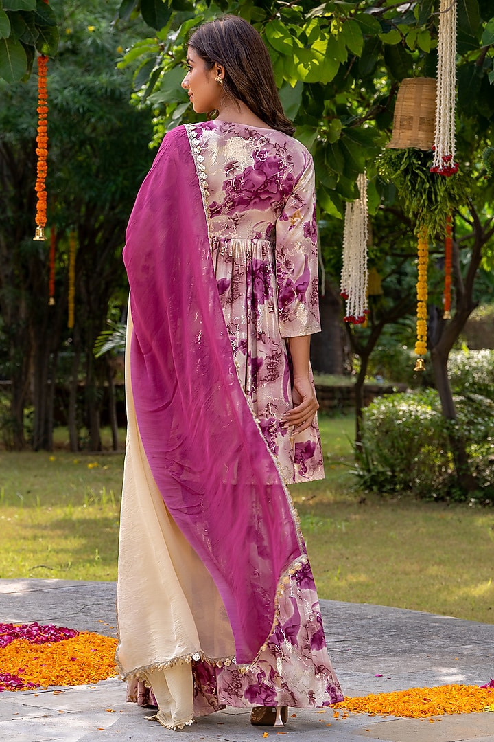 Wine Rayon Sharara Set by House Of Jamoti at Pernia's Pop Up Shop