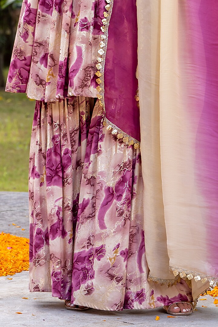 Wine Rayon Sharara Set by House Of Jamoti at Pernia's Pop Up Shop