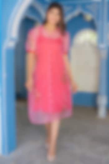 Pink Embellished A-Line Jacket Dress by House Of Jamoti at Pernia's Pop Up  Shop 2026