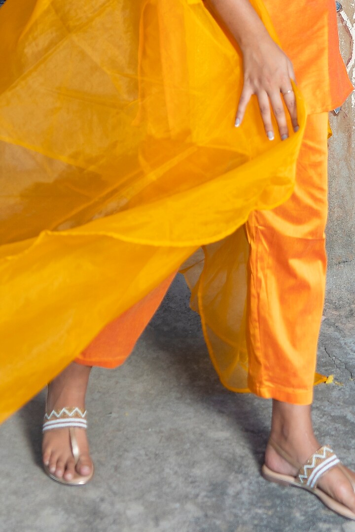 Mustard Embroidered Cape Set by House Of Jamoti at Pernia's Pop Up Shop