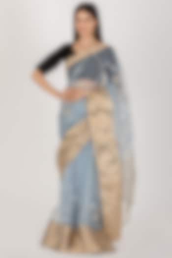 Grey Organza Saree by House Of Jamoti at Pernia's Pop Up Shop