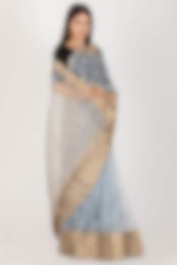 Grey Organza Saree by House Of Jamoti at Pernia's Pop Up Shop