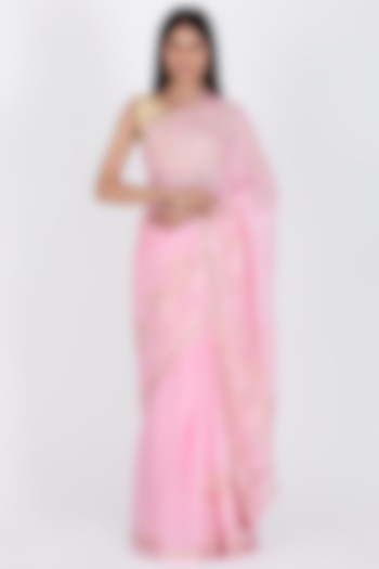 Pink Poly Chiffon Saree by House Of Jamoti at Pernia's Pop Up Shop