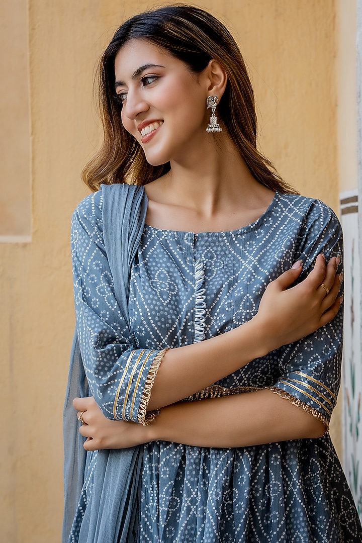 Grey Cotton Sharara Set by House Of Jamoti at Pernia's Pop Up Shop