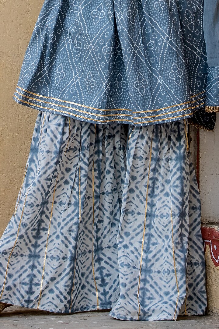 Grey Cotton Sharara Set by House Of Jamoti at Pernia's Pop Up Shop