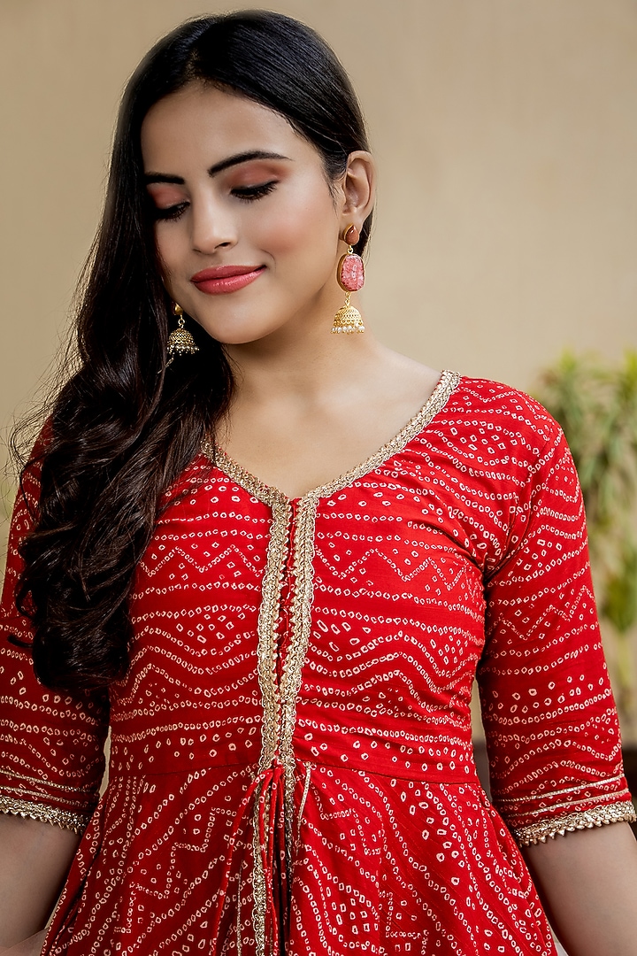 Red Cotton Sharara Set by House Of Jamoti at Pernia's Pop Up Shop