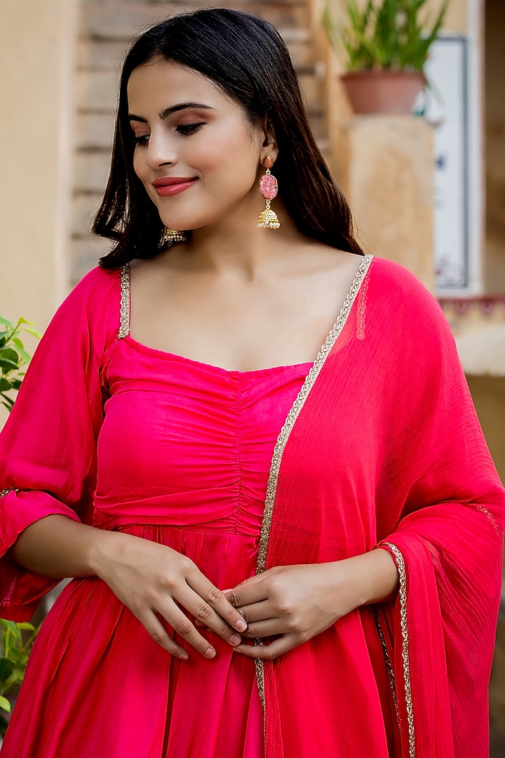Pink Silk Sharara Set by House Of Jamoti at Pernia's Pop Up Shop