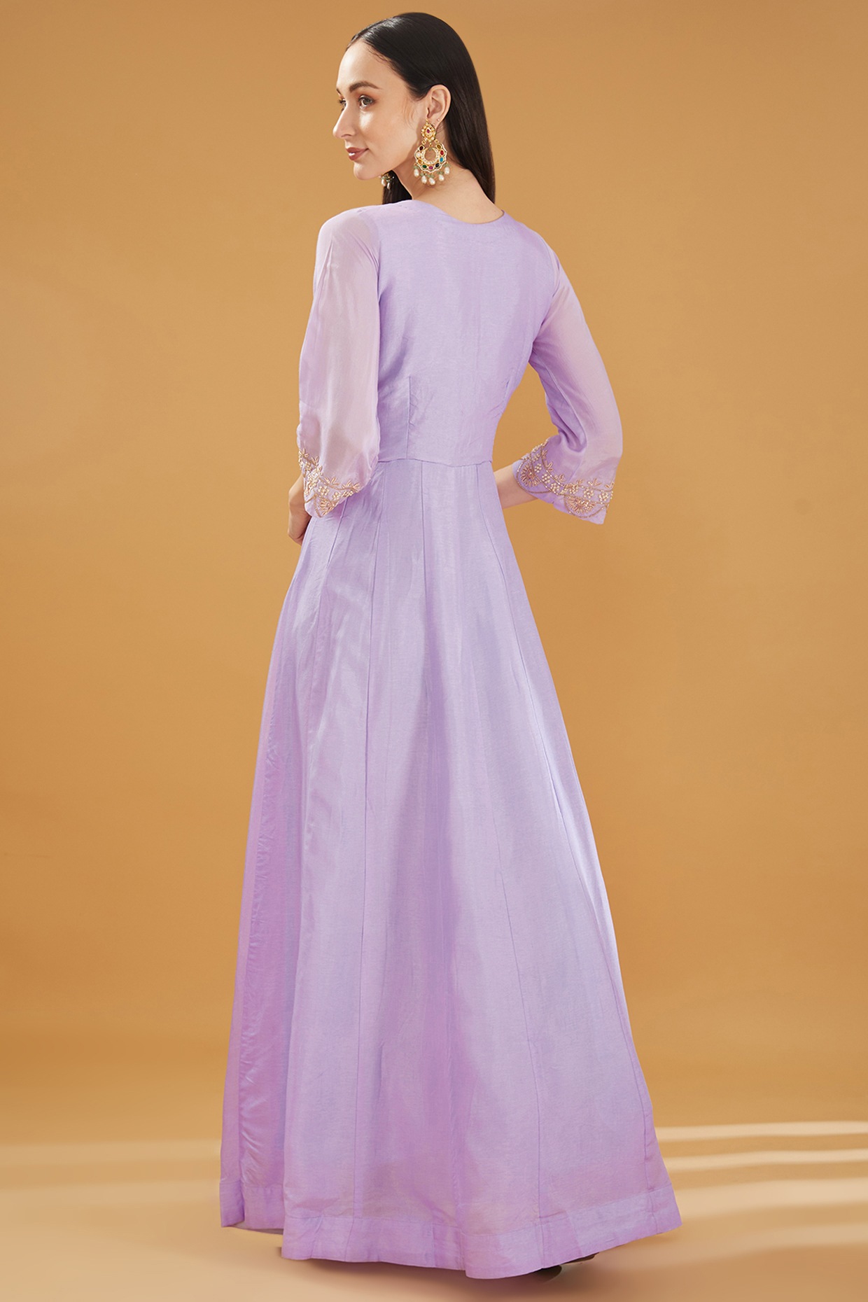 Peach Ladies Printed umbrella gown at Rs 850/piece in Jaipur | ID:  22377203297