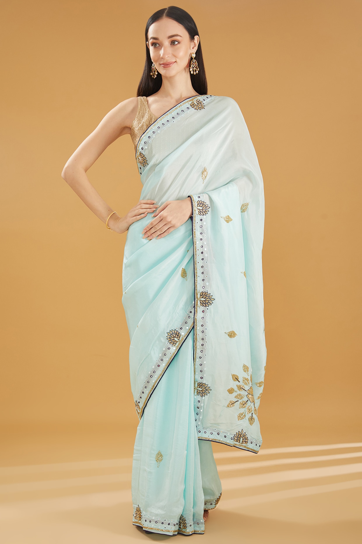 Handloom Paithani Silk Sapphire Blue Saree Online Shopping – Sunasa