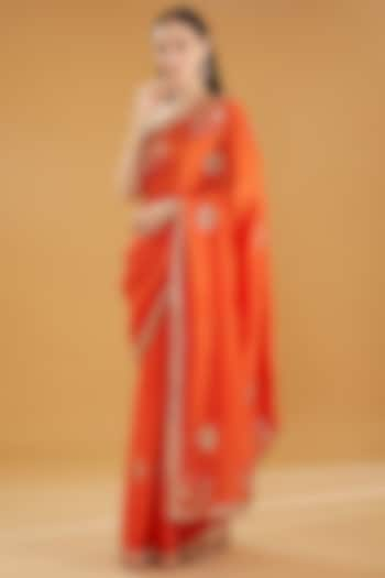 Orange Upada Silk Gota Work Saree by House Of Jamoti at Pernia's Pop Up Shop