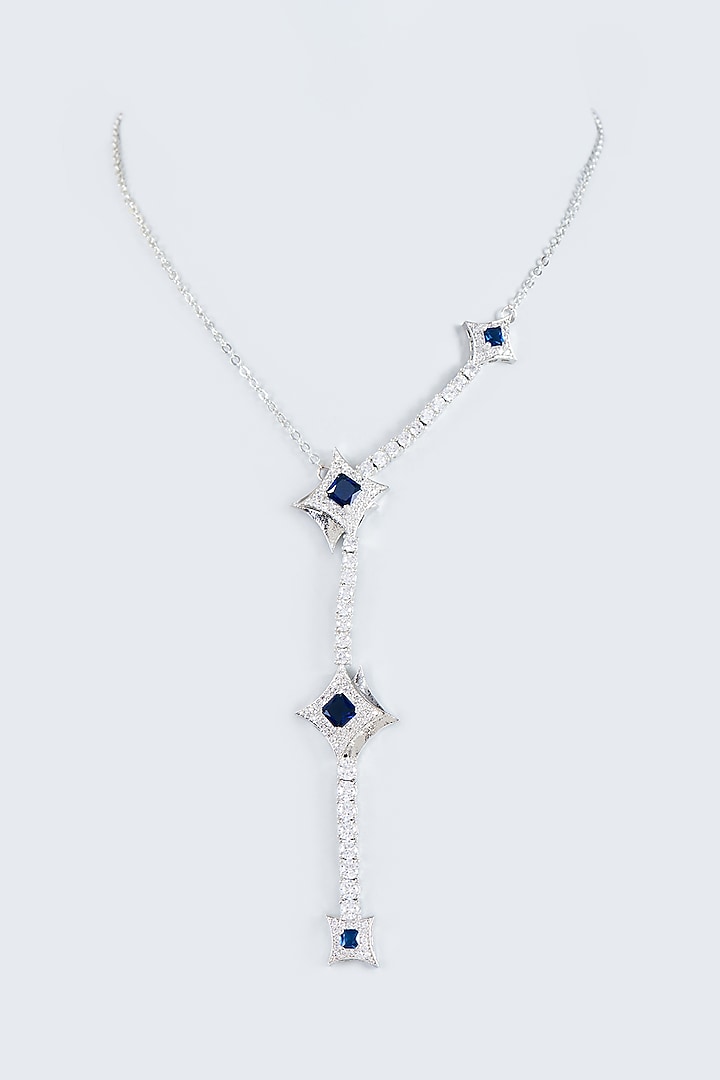 White Finish Zircon Handcrafted Necklace by Mozaati