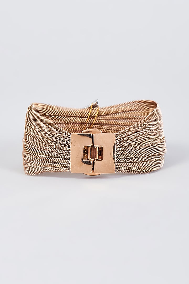 Gold Finish Zircon Handcrafted Bracelet by Mozaati at Pernia's Pop Up Shop