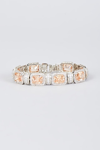 White Finish Zircon Handcrafted Bracelet by Mozaati