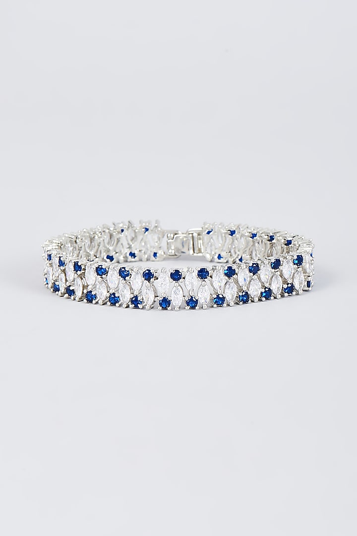 White Finish Zircon Handcrafted Bracelet by Mozaati