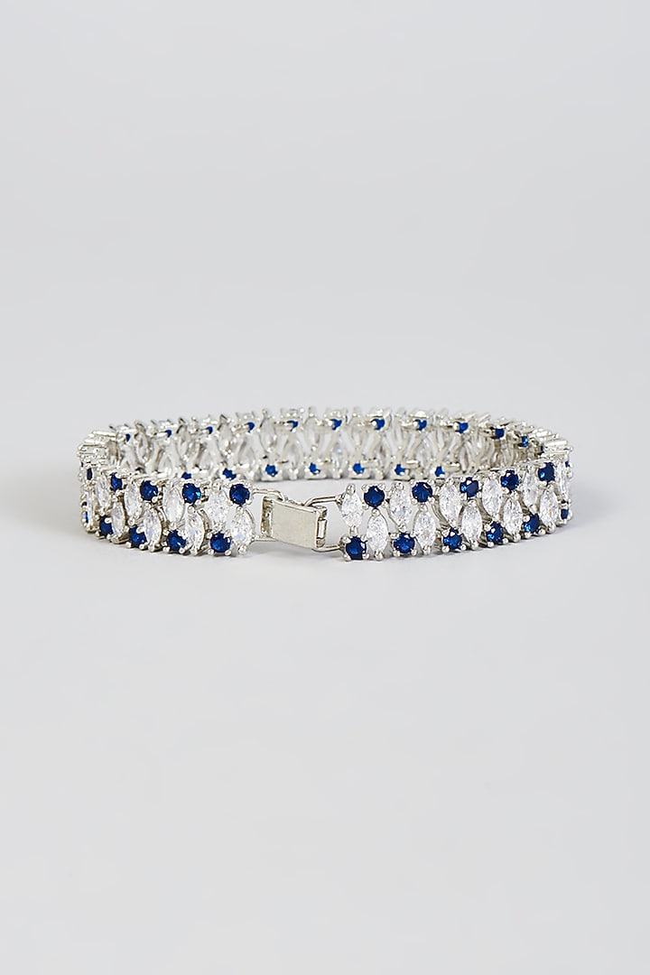 White Finish Zircon Handcrafted Bracelet by Mozaati at Pernia's Pop Up Shop