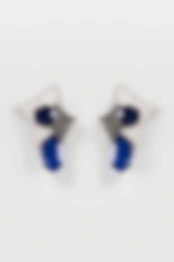 White Finish Zircon Dangler Earrings by Mozaati