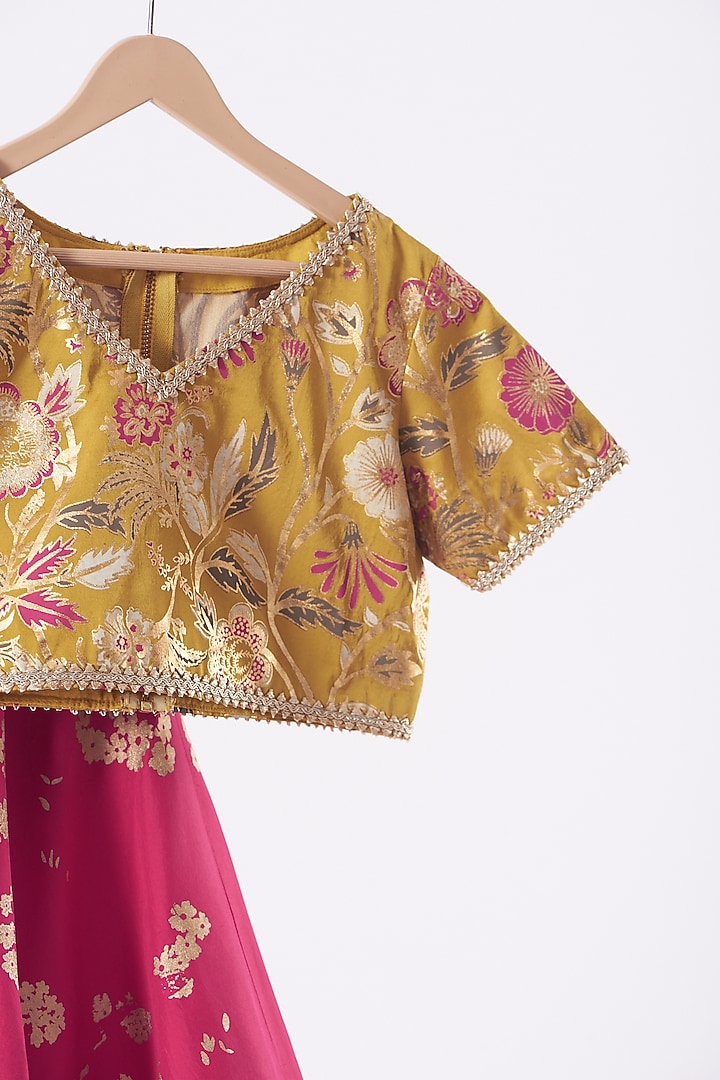Fuchsia Embroidered Lehenga Set by Moledro - kids at Pernia's Pop Up Shop