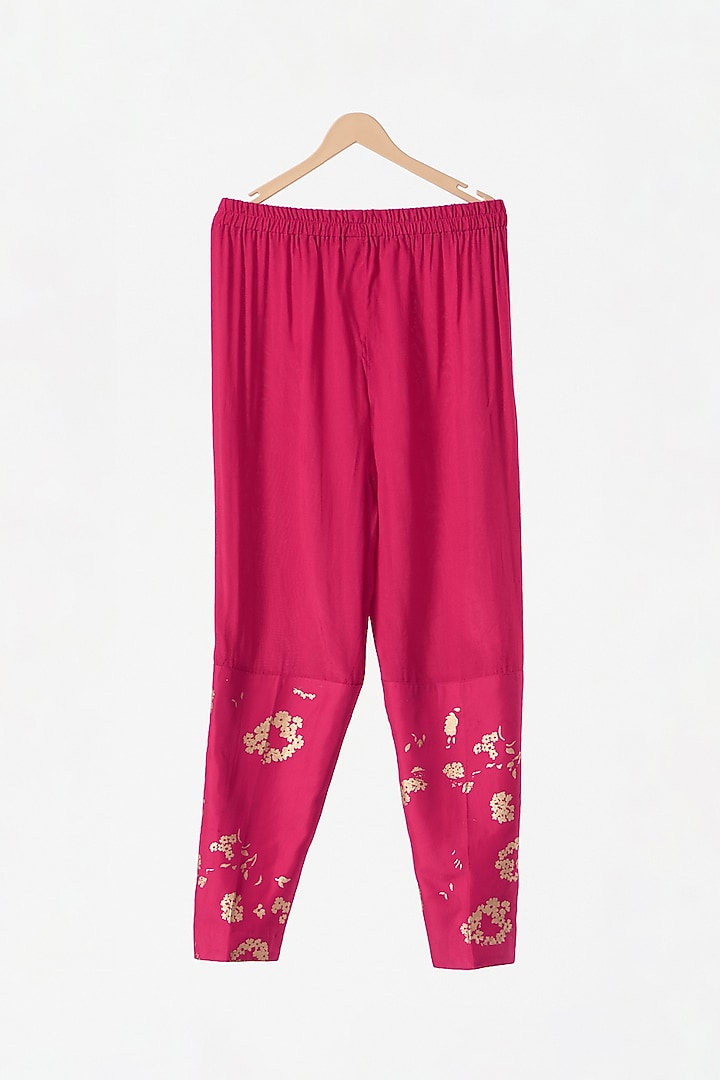 Pink Modal Satin Anarkali Set by Moledro - kids at Pernia's Pop Up Shop