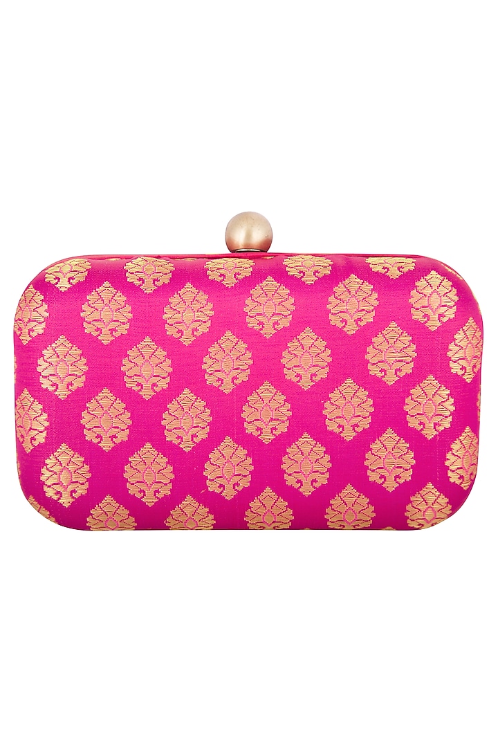 Fuchsia Textured Sling Clutch by MKNY